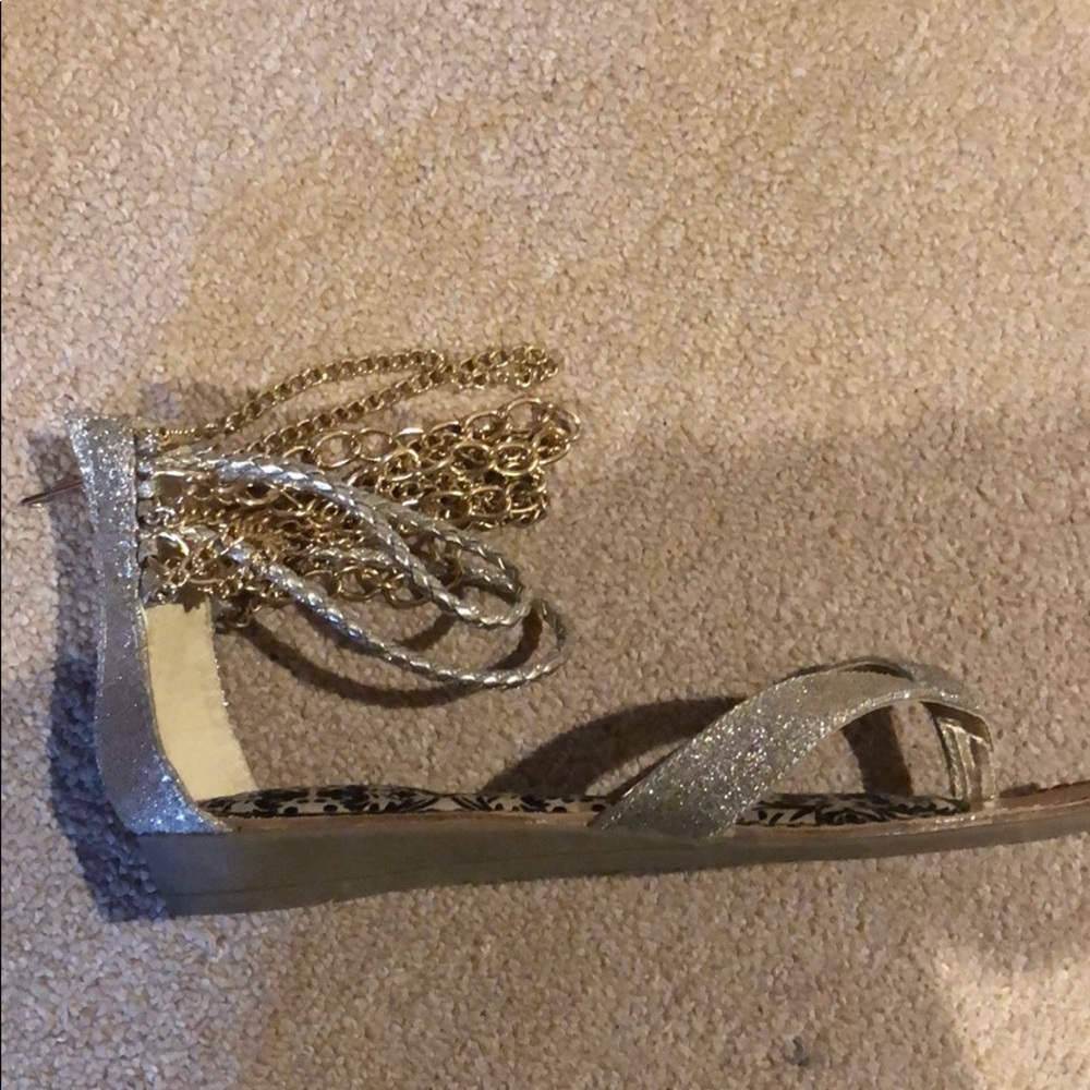 Glitter chain sandals